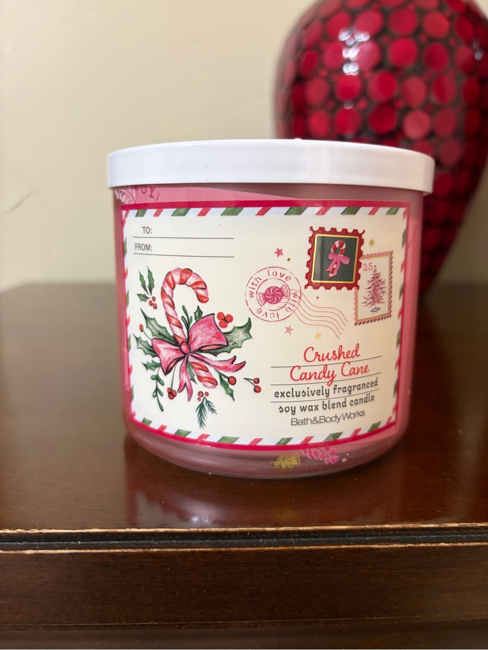 Bath & Body Works Crushed Candy Cane Scented 3 Wick Candle
